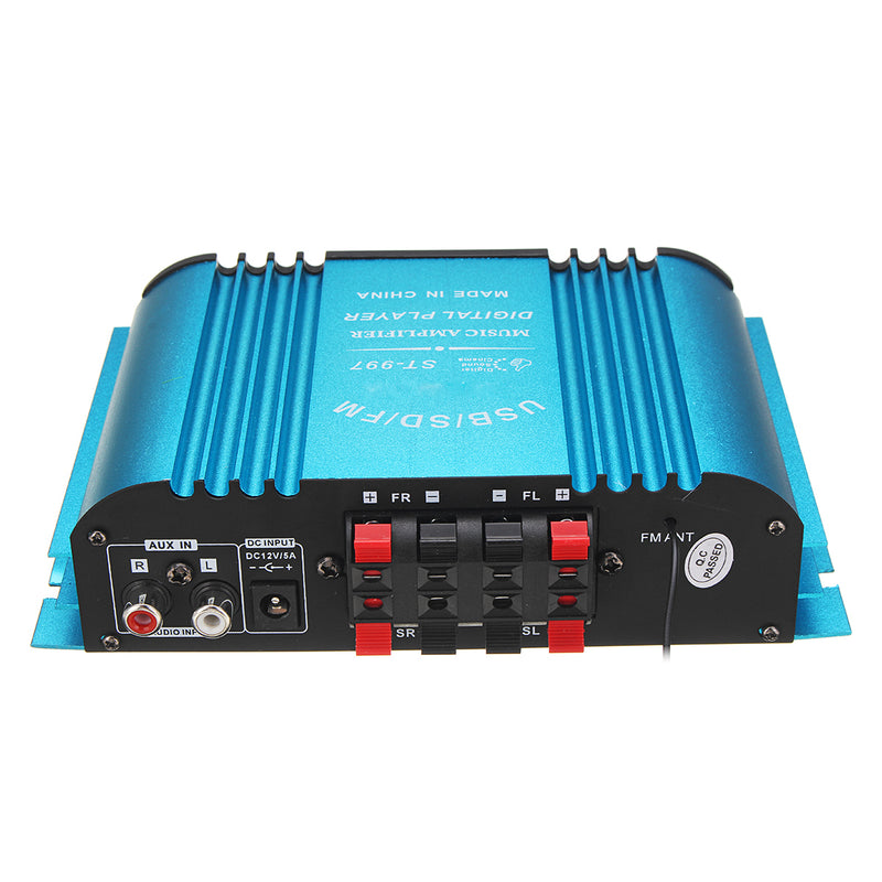360W DC 12V Digital Audio Stereo Amplifier 4CH USB SD FM + Remote Control