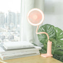 LyRay UB-03 USB Chargig Mini Shower Clip Table Fan Lazy People Support Tube Led Make-up Light Lamp Fan