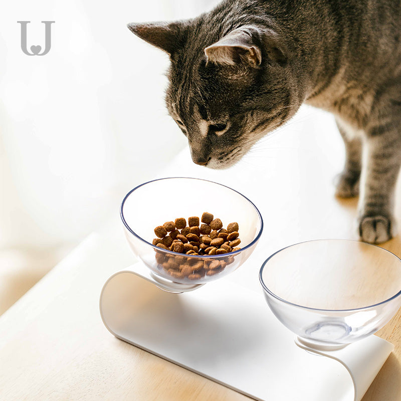 Jordan&Judy PE001 Pet Dog Cat Pet Double Bowl Transparent Tilt Design Healthy Material From Xiaomi Youpin