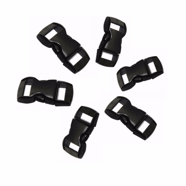 12Pcs Black Plastic Curved Release Clasp Buckles Umbrella Rope Bracelet Buckles