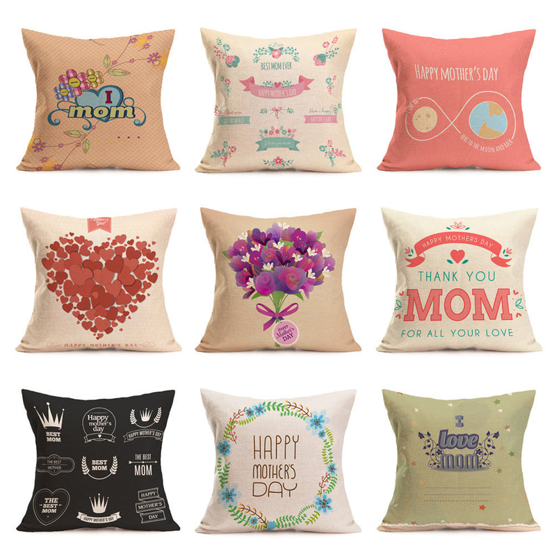 Honana WX-P3 43x43cm Mother's Day Gift Flower Cotton Linen Pillow Case Cushion Cover Home Car Decor