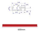 Machifit 600mm Red Aluminum Alloy T-track Woodworking 45x12.8mm T-slot Miter Track