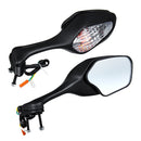 Pair Motorcycle Rear View Mirrors Turn Signal Light For Honda CBR1000RR 2008-2013