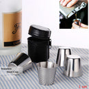 4Pcs Stainless Steel Camping Cup Mug Drinking Coffee Tea With Case