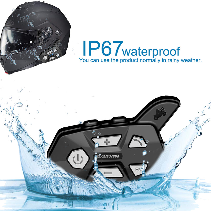 WAYXIN 1000M Helmet Headsets bluetooth 2 Riders Intercom For R5 Motorcycle FM Bt Wireless Intercomunicador Interphone Mp3
