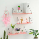 Pink Iron Wooden Bookshelf Wall Shelf Holder Rack Organizer Craft Storage Home Decoration
