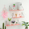 Pink Iron Wooden Bookshelf Wall Shelf Holder Rack Organizer Craft Storage Home Decoration