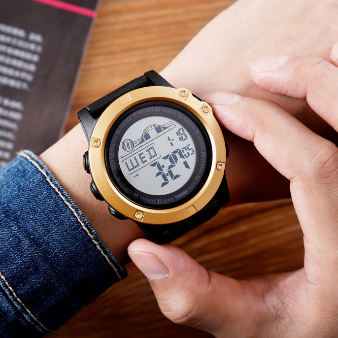SKMEI 1476 Large Dial Multi-function Chronograph Alarm Outdoor Sports Waterproof Men Watch Digital Watch