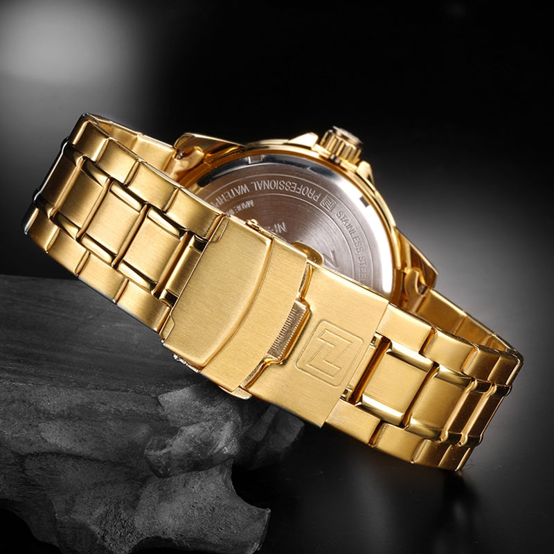 NAVIFORCE 9115 Men Watch Luxury Stainless Steel Strap Fashion Quartz Wrist Watch