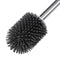 Silicone Soft Toilet Brush Set Bristle Base WC Bathroom Lavatory Cleaning Brush Tools