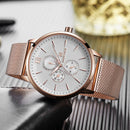 NAVIFORCE 3003 Working Little Dials Waterproof Quartz Watch Mesh Steel Ultra Thin Men Watch