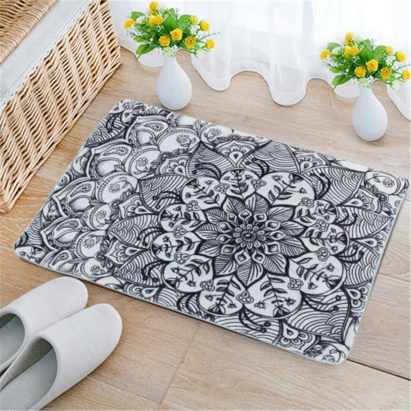 50x80cm Abstract Flower Anti-Slip Door Mats Floor Rug Living Room Carpet Bathmat