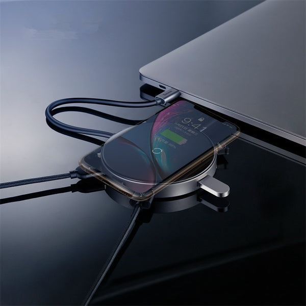 Baseus USB Type C HUB to USB 3.0 + USB2.0 for Macbook Pro HUB Adapter Qi Wireless Charger for iPhone XS Max Computer