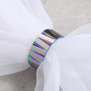 Punk Colorful Wire Drawing Stainless Steel Finger Ring Geometric Cone Unisex Engagement Rings