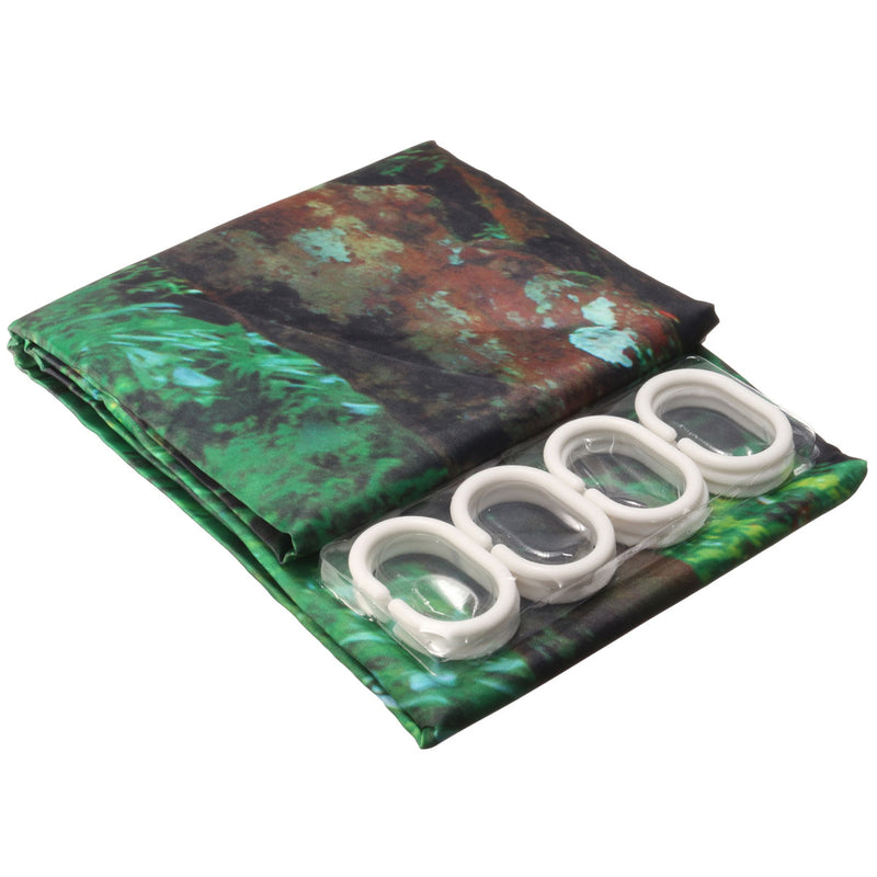 2x1.8CM Polyester 3D Waterfall Nature Scenery Bathroom Shower Curtain With Hooks