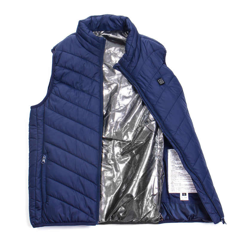 Electric USB Winter Heated Warm Vest Men Women 5 Heating Pads Coat Jacket Clothing