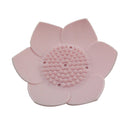 Soap Dish Silicone Box Storage Plate Drain Holder Flower Shape Bathroom Shower