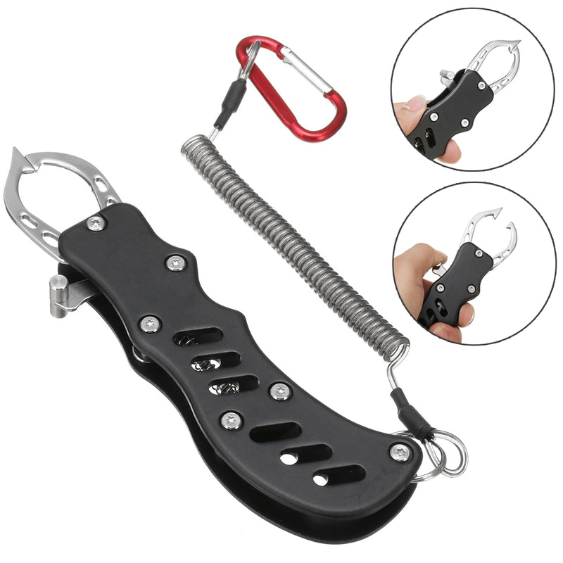 Stainless Steel Fish Lip Grabber Gripper Grip Tool Portable Fish Holder Fishing Clamp Tackle