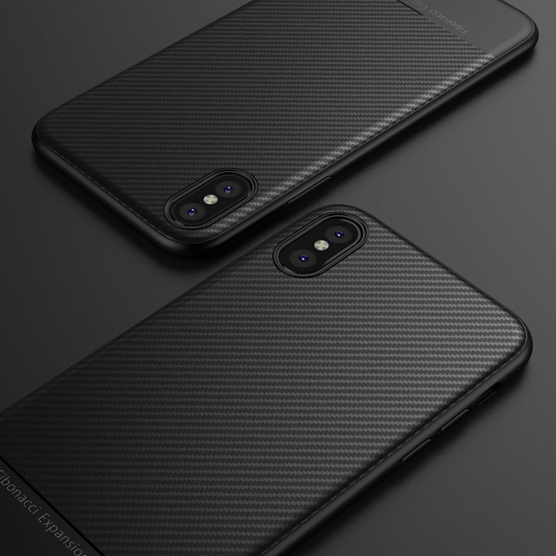 Bakeey Ultra Thin Shockproof Carbon Fiber Soft TPU Case for iPhone X