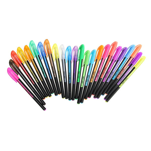 24 Pcs Color Gel Pen Set Adult Coloring Book Ink Pen Drawing Painting Craft Art for School Home