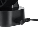 Mini Portable 3-Speed USB Timing Desk Fan 5000mAh Battery Rechargeable Fan-Blue/Black Fan Blade