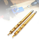 Drillpro 9.5mm Twist Step Drill Bit 3/8" Round/Hex Shank Drill for Woodworking Pocket Hole Jig