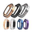 Mijobs Classic Three-bead Wristband Replacement Metal Watch Band for Xiaomi mi band 2 Smart Watch