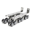 2pcs Stainless Steel Sliding Wooden Door Closet Track Pulley Hanging 12 Wheel