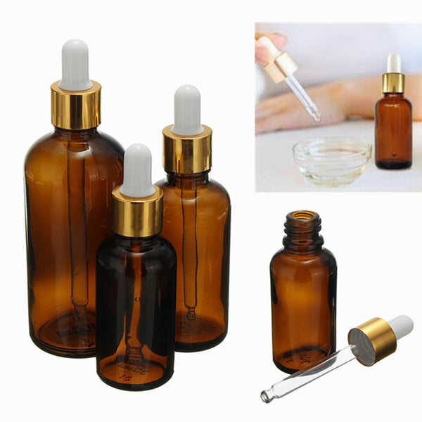 30/50/100ml Amber Glass Essential Oil Dropper Bottles Vials Containers