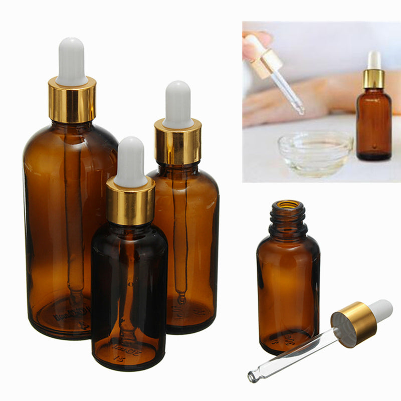 30/50/100ml Amber Glass Essential Oil Dropper Bottles Vials Containers