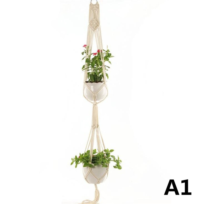 Flower Pot Holder Macrame Plant Hanger Hanging Planter Basket Jute Braided Rope Decorations