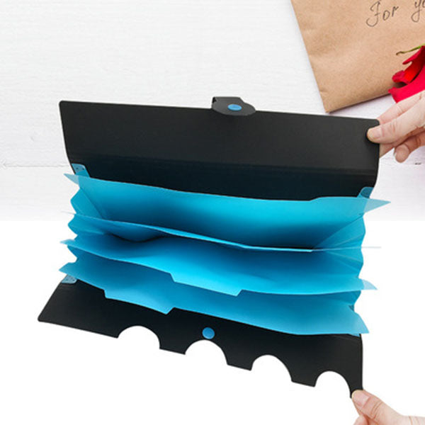 Single Button Organ Bag A4 Multi-Layer Folder Multi-Function Portable File Folder