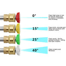Drillpro 4000 PSI High Pressure Washer Water Guns Wand Tips Pistol Short Spray Guns Jet Lance Nozzle 4 Quick-coupler Spray Nozzle Tips