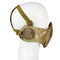 Steel Wire Mask Outdoor Hunting Breathable Tactical Mesh Half Face Protective Mask Earmuffs Version
