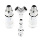 Set of 4pcs Pneumatic Air Quick Connectors, Stainless Steel Coupling Adapter Threaded Coupler