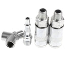 Set of 4pcs Pneumatic Air Quick Connectors, Stainless Steel Coupling Adapter Threaded Coupler