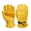 Leather Work Gloves Motorcycle DIY Yardwork Construction S
