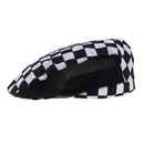 Baker Cap Cotton Bakery Hat Professional Catering Chef Cap Square Pattern