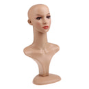 18'' Mannequin Head, Female PVC Mannequin Manikin Head Model Plastic Wigs Hair Glasses Display Holder