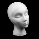 11-Inch Female Styrofoam Mannequin Manikin Head Model, Foam Wig Glasses Display Holder (White)