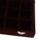 Wide Slot Jewelry Ring Display Storage Case Holds 24 Rings with Lock