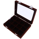 Wide Slot Jewelry Ring Display Storage Case Holds 24 Rings with Lock
