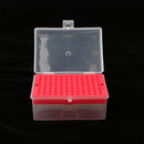 Lab Rectangular 96 Positions Laboratory 200UL Pipette Pipettor Tip Box -Red