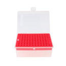 Lab Rectangular 96 Positions Laboratory 200UL Pipette Pipettor Tip Box -Red