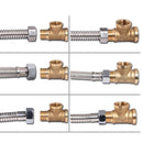1/2" // 3 Way Brass Male Male Female Tee Fitting Pipe Connector T-Junction - Thickened Wall - High and Low Temperature Resistant