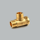 1/2" // 3 Way Brass Male Male Female Tee Fitting Pipe Connector T-Junction - Thickened Wall - High and Low Temperature Resistant