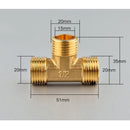 1/2'' // 3 Way Brass Male Tee Fitting Pipe Connector T-Junction - Thickened Wall - High and Low Temperature Resistant