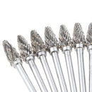 10x Tungsten Carbide Rotary File Cutting Bur Tool 6mm Drill Die Grinder Bits