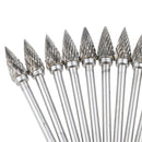 HSS 10pcs Tungsten Carbide Rotary Burr Die Grinder Bits 6mm Drill File Burrs