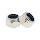 M16 Lock Nut 50 Pieces Stainless Steel Finish Hex With Nylon Insert